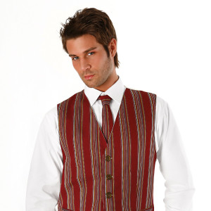 GILET STYLE RIGATO BORDEAUX